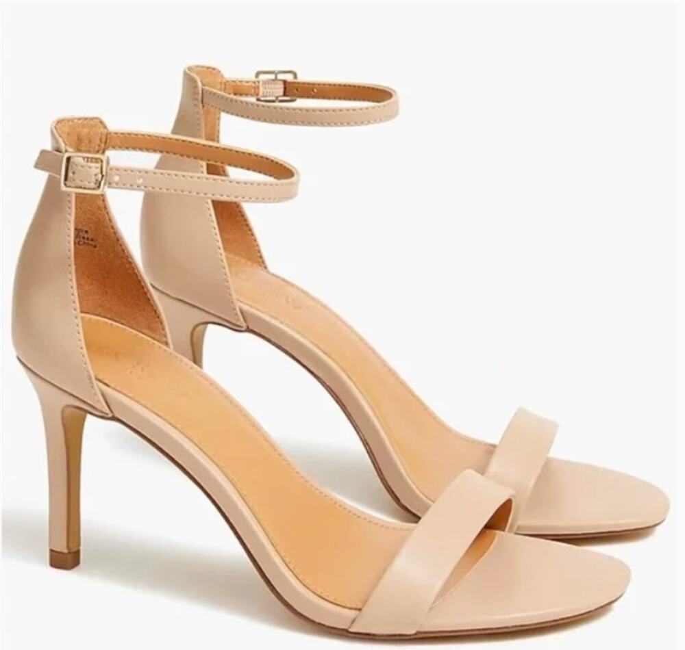 J. CREW New in Box Ankle Strap Heel Sandal in Beige // 11